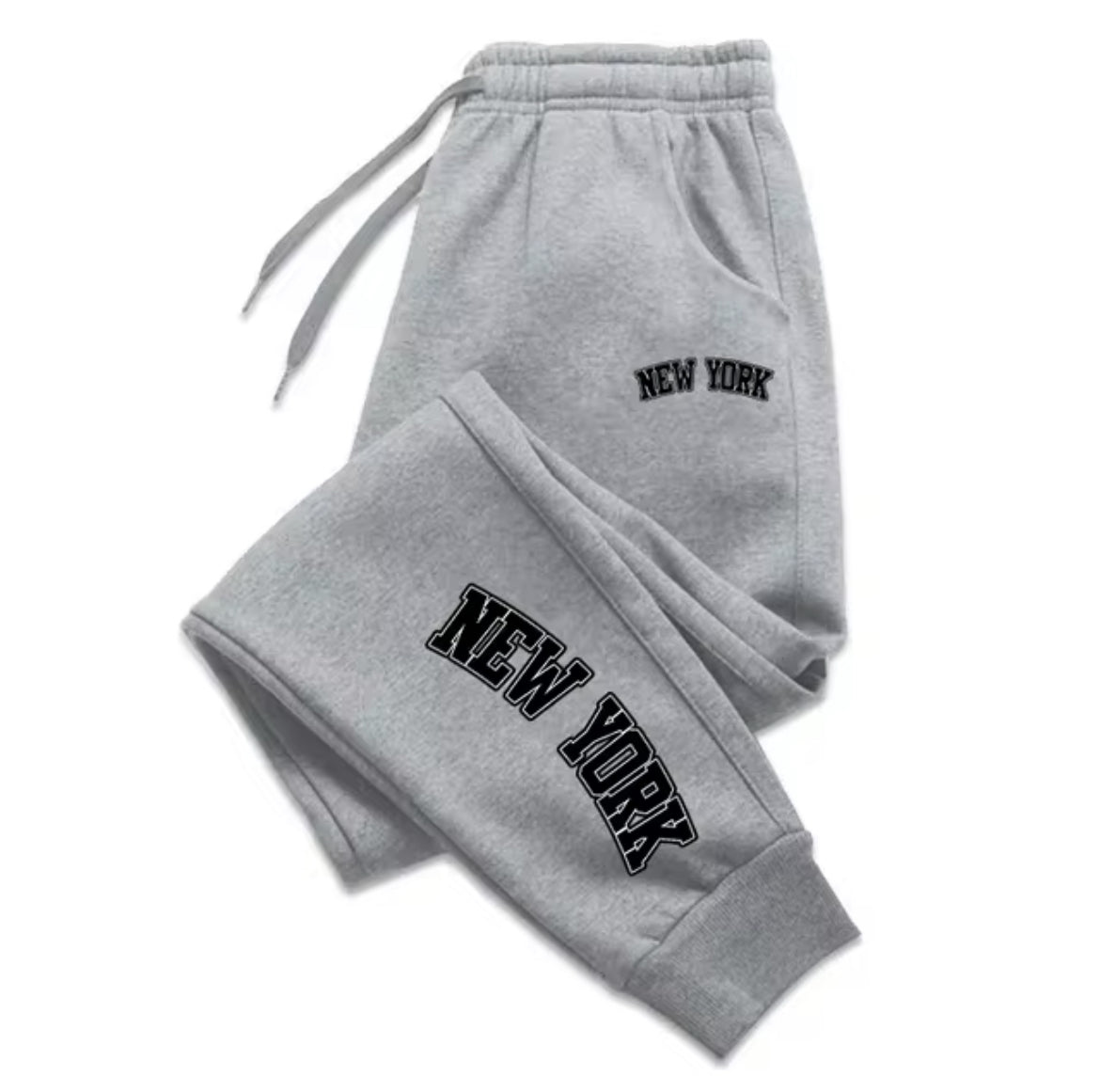 Grey New York Style Men's Streetwear Sweatpants