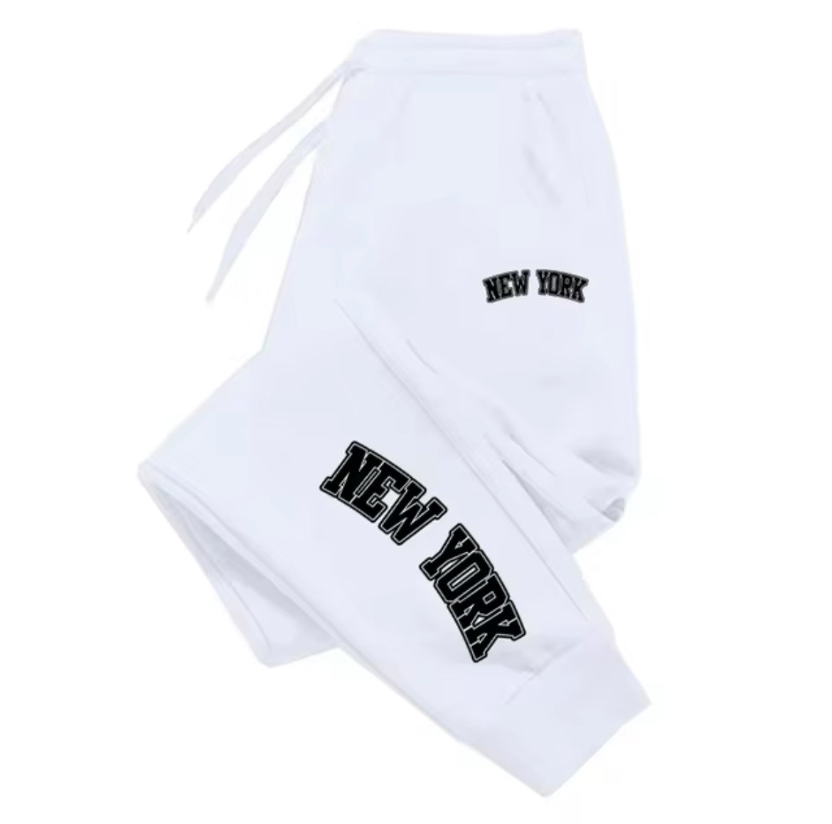 White New York Style Men's Streetwear Sweatpants