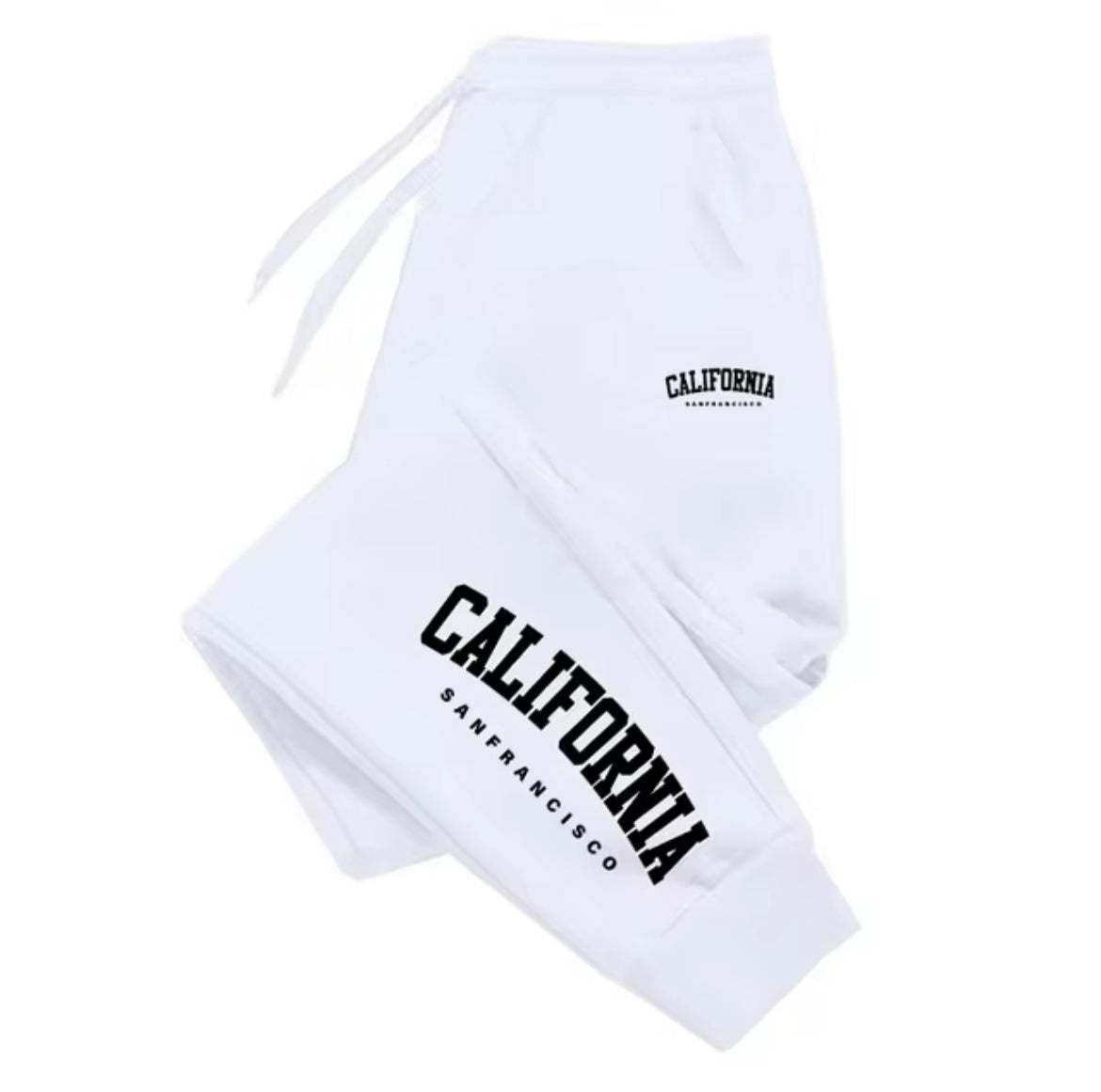 White California Style Men's Streetwear Sweatpants