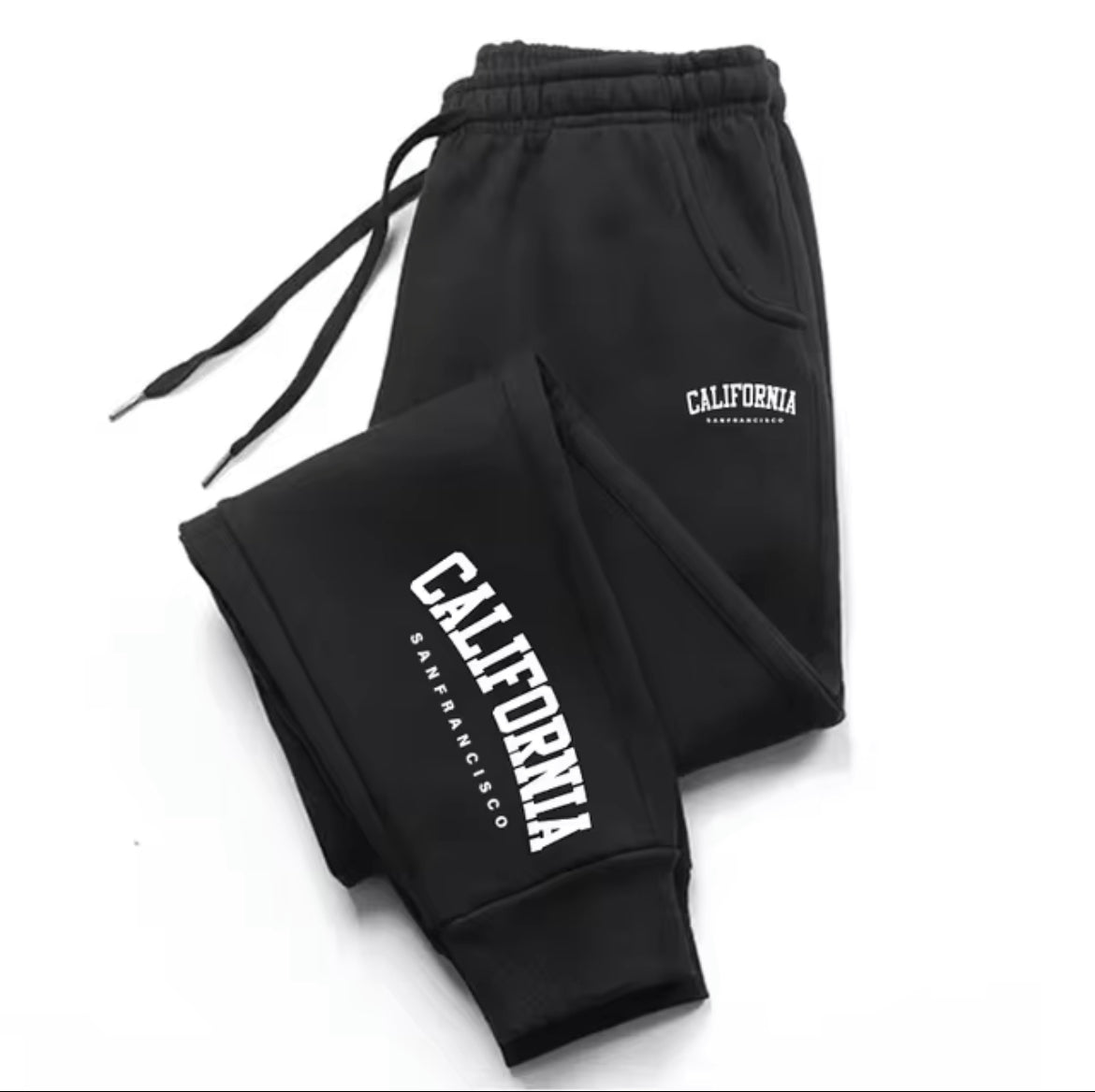 Black California Style Men's Streetwear Sweatpants