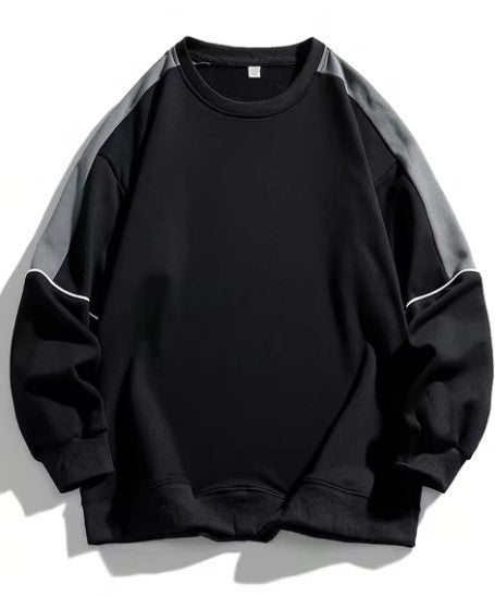 Black and Grey Classic Men's Streetwear Sweatshirt