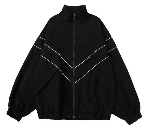 Black Zip-Up Men's Streetwear Hoodie