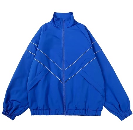 Blue Zip-Up Men's Streetwear Hoodie