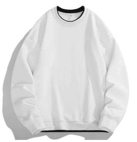 Plain White Men's Streetwear Sweatshirt