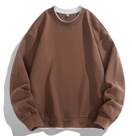 Plain Brown Men's Streetwear Sweatshirt