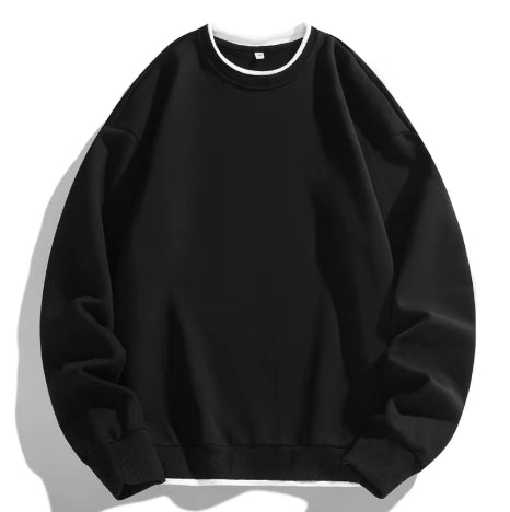 Plain Black Men's Streetwear Sweatshirt