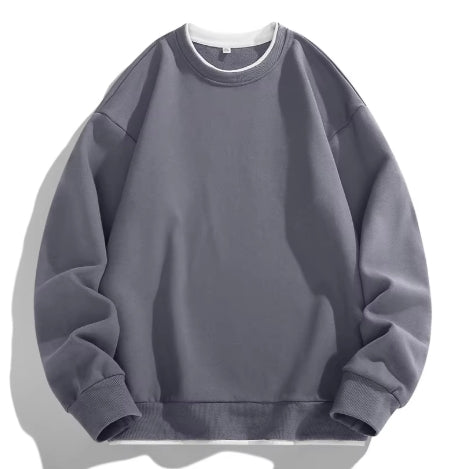 Plain Grey Men's Streetwear Sweatshirt